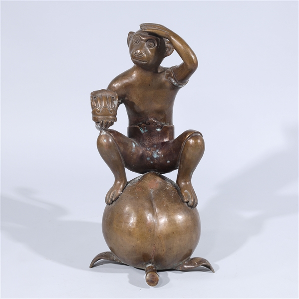 Chinese bronze statue of a monkey