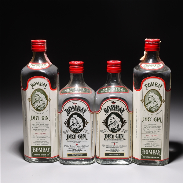 Group of 4 vintage Bombay dry gin 2ad0ff