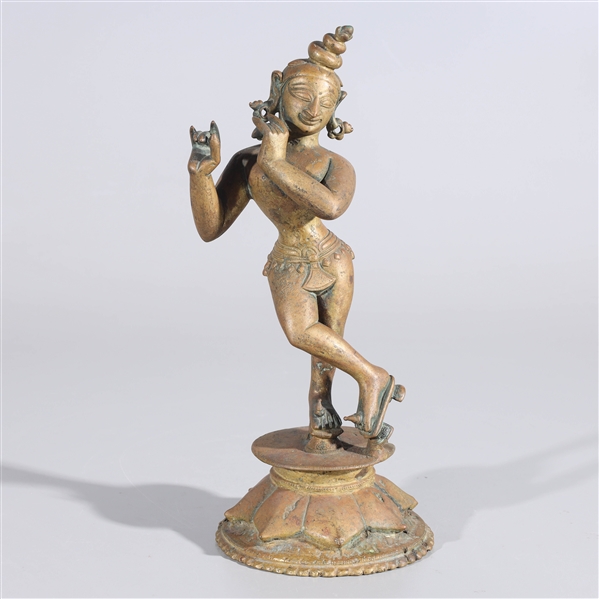 Indian bronze statue of Krishna