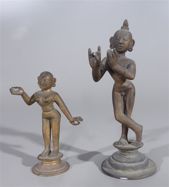 Pair of Indian bronze statues featuring