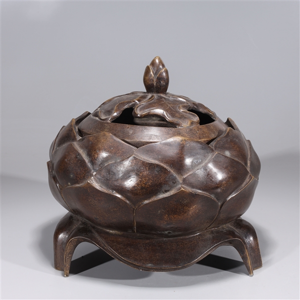 Chinese bronze covered tripod censer 2ad152