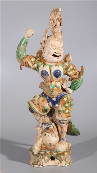 Chinese sancai glazed pottery deity  2ad14b