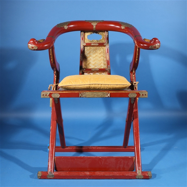 Chinese red lacquer folding chair 2ad179