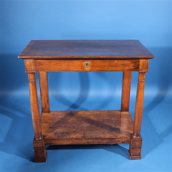 Antique wooden console table with one