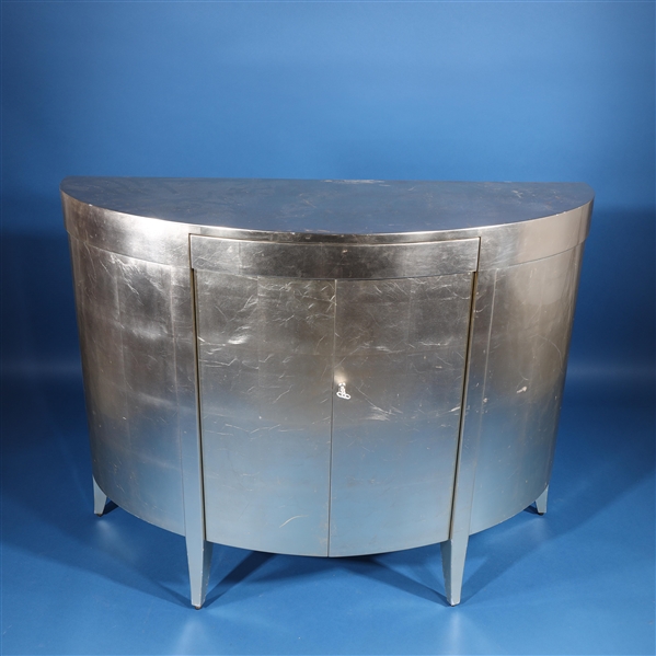 Pewter painted wooden console table,