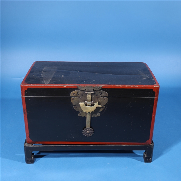 Chinese black lacquer chest with 2ad187