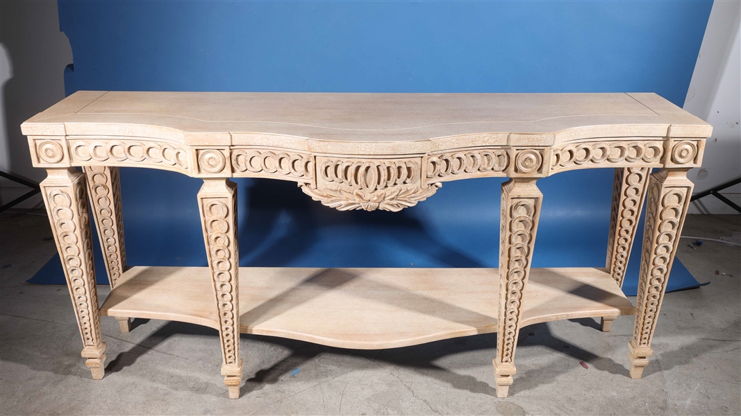 Carved wooden console table overall 2ad189