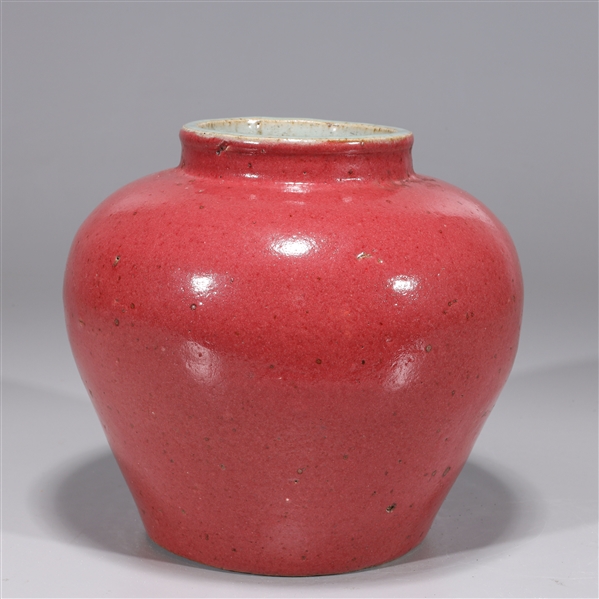 Chinese ceramic red glazed vase