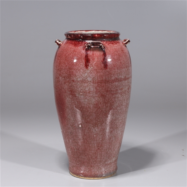 Chinese red crackle glazed porcelain