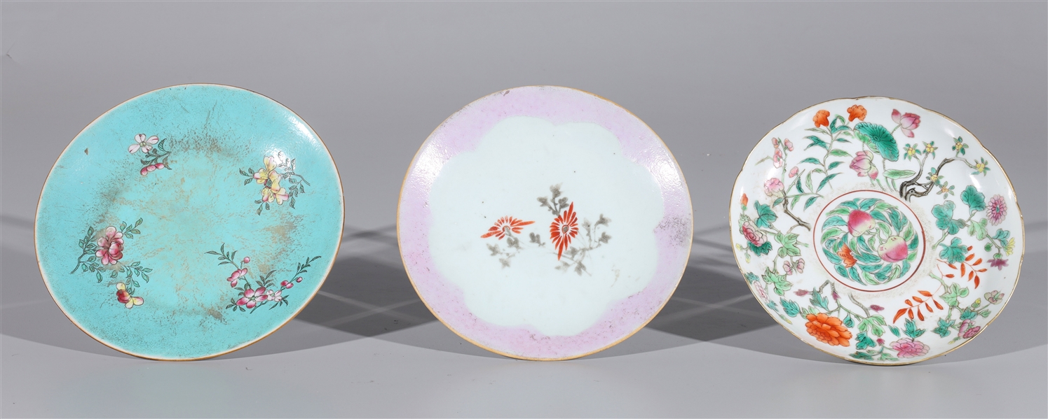 Group of three various Chinese enameled