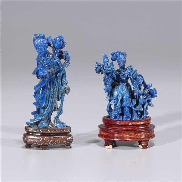 Two Chinese carved lapis figures  2ad1f9