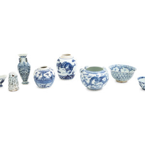 Eight Chinese Blue and White Porcelain