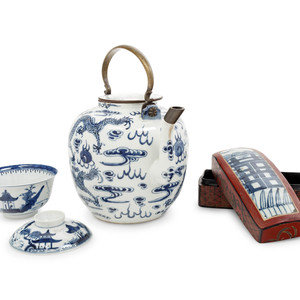 Three Chinese Blue and White Porcelain