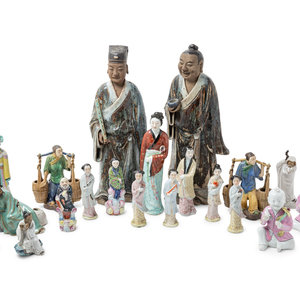 20 Chinese Porcelain and Mud Figures 20TH 2ad239