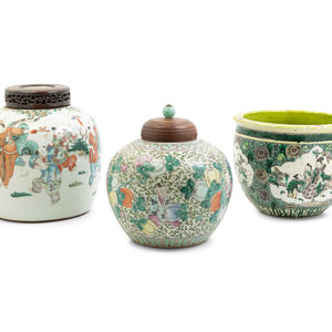 Three Chinese Enamelled Porcelain