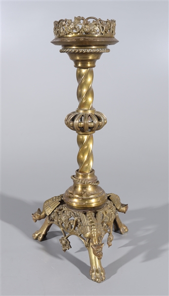 Large Indian brass candle stick,