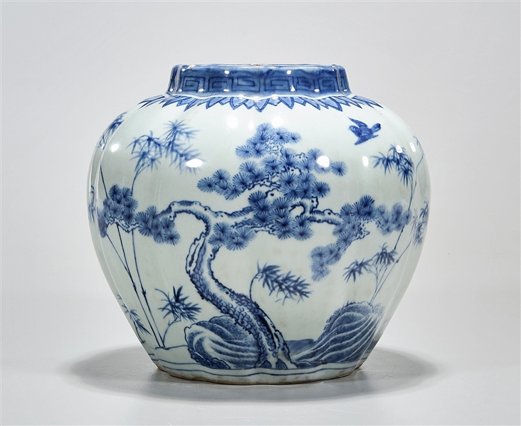 Chinese blue and white porcelain lobed