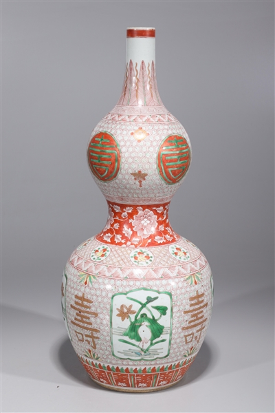 Chinese enameled porcelain double