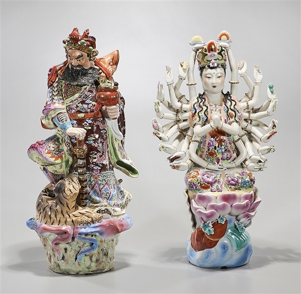 Two Chinese porcelain figures;