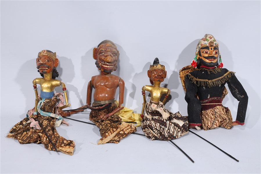 Large group of Indonesian puppets,