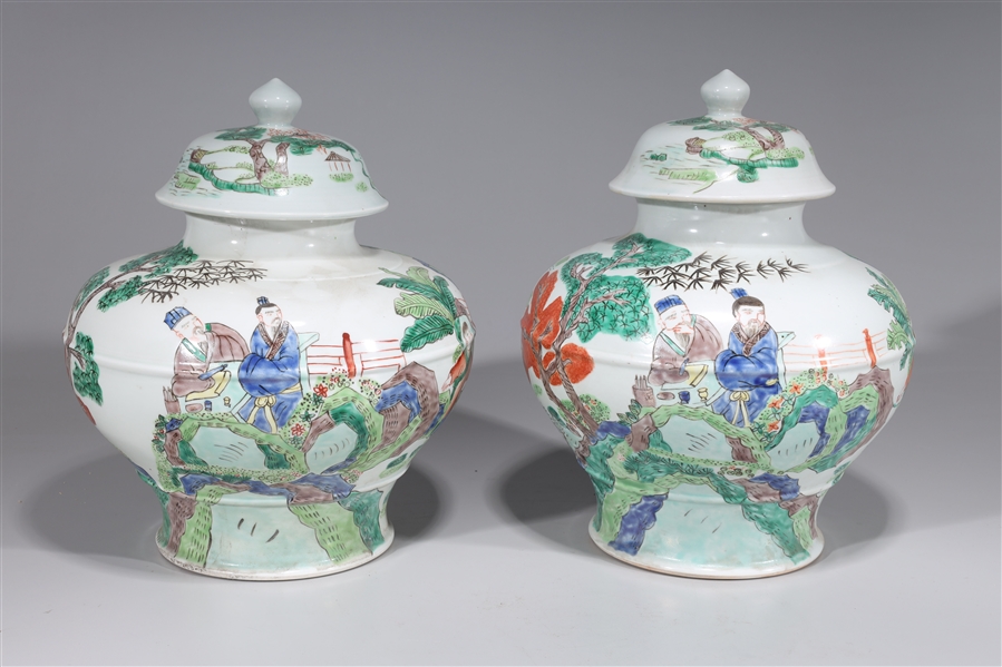 Pair of Chinese famille verte enameled 2ad329