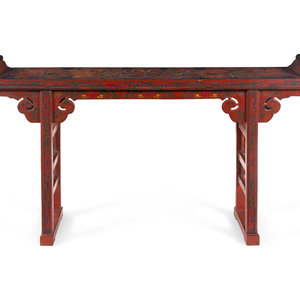 A Chinese Tianqi Lacquer Altar