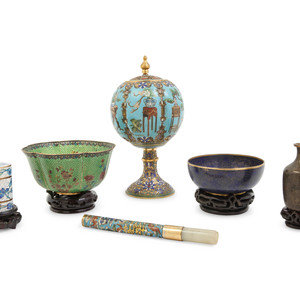 Five Chinese Cloissoné Enameled