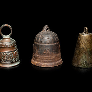 Three Asian Bronze Bells LATE 19TH EARLY 2ad3db