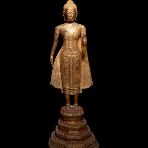 A Thai Gilt Bronze Figure of Standing 2ad415