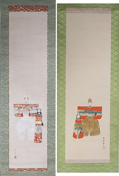 Two Japanese ink and color on paper 2ad41e