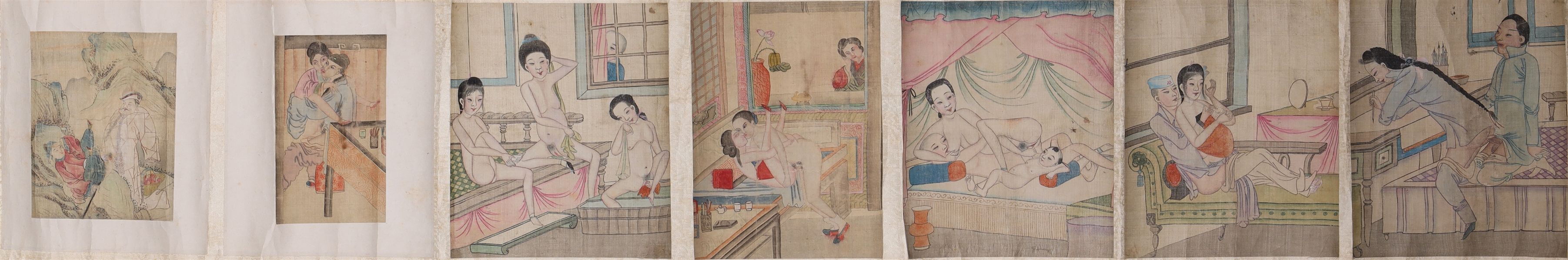 Old Japanese shunga hand scroll