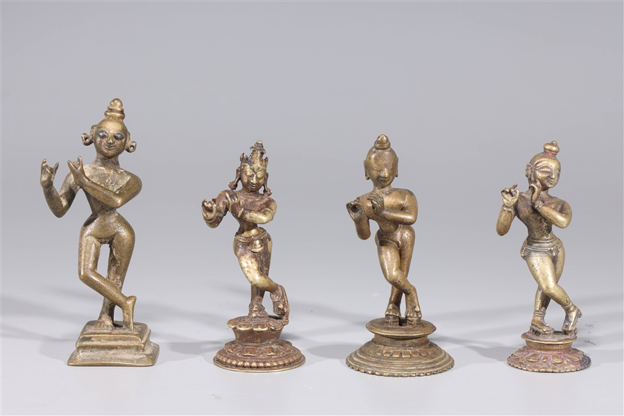 Group of four antique Indian Krishna