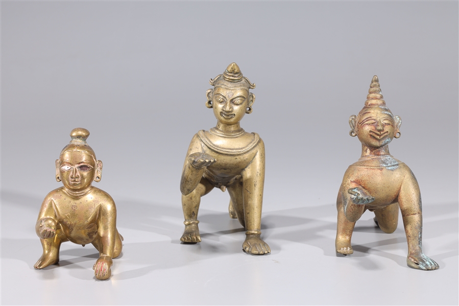 Group of three antique Indian crawling