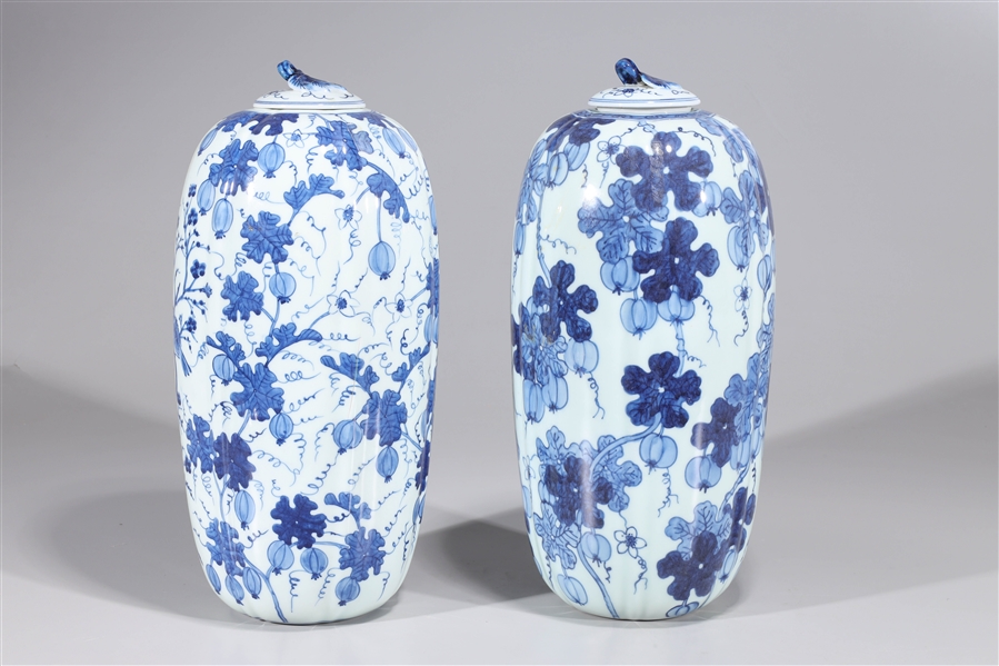 Pair of blue and white Chinese