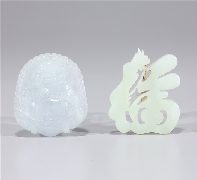 Two Chinese jade carvings including