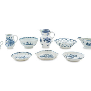 Nine Worcester Porcelain Articles
18th