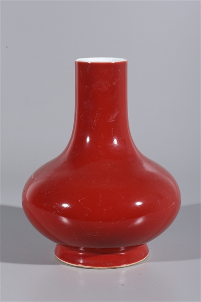 Chinese porcelain red glazed vase