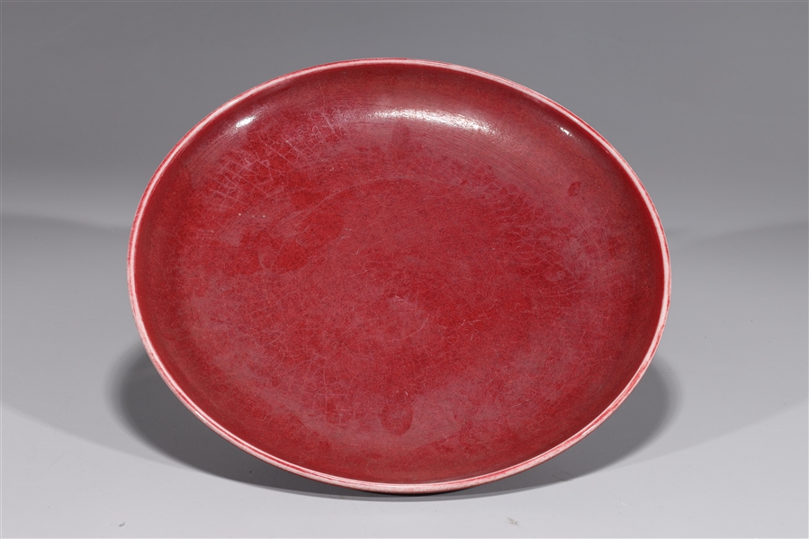 Chinese red crackle glazed porcelain