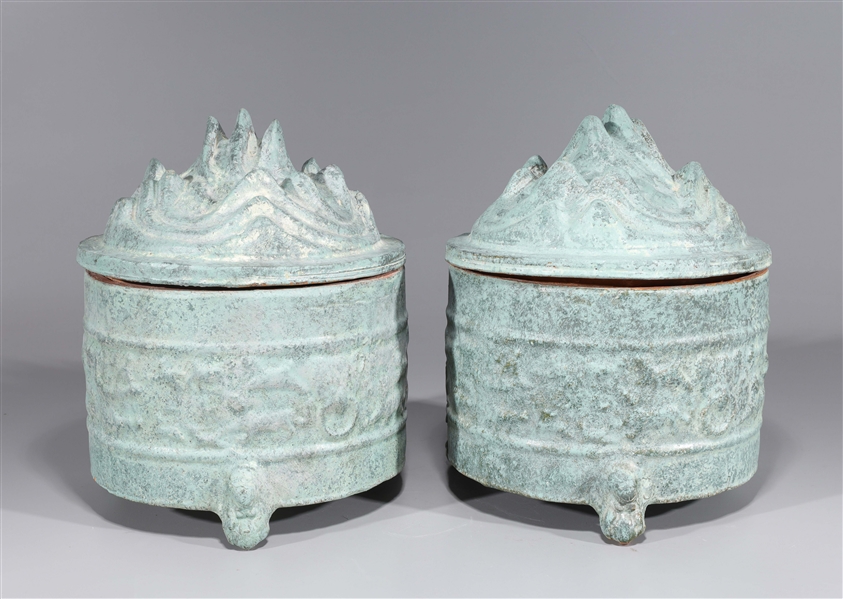 Pair of Chinese ceramic tripod