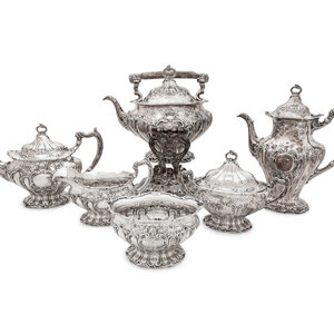 An American Silver Six-Piece Tea and