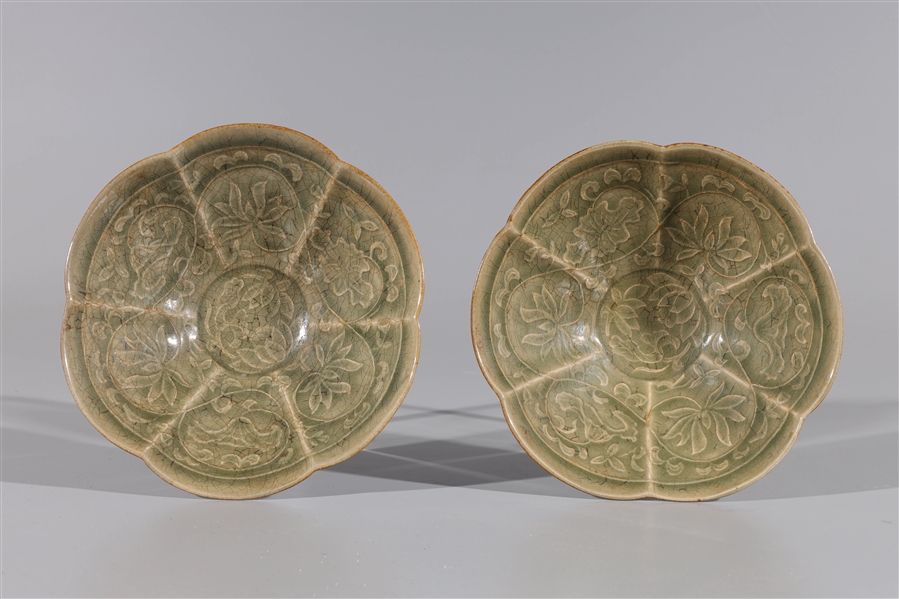 Pair of Chinese ceramic celadon