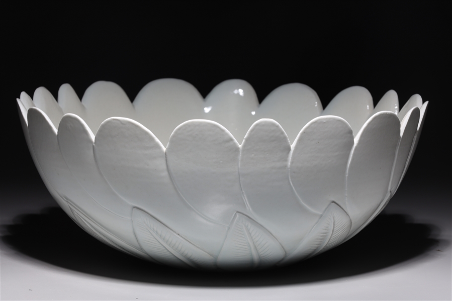Chinese white glazed flower form bowl