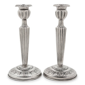 A Pair of Continental Silver Candlesticks Early 2ad5a2