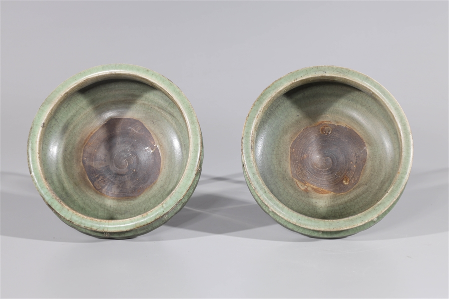 Pair of Chinese celadon ceramic