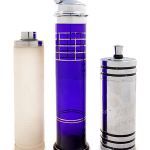 A Group of Three Cocktail Shakers
First