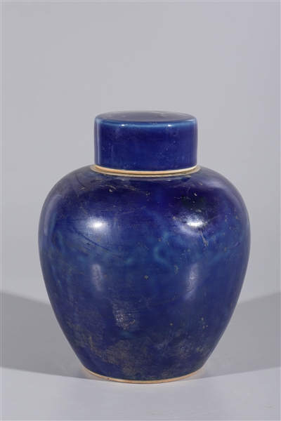 Chinese blue glaze covered vase;