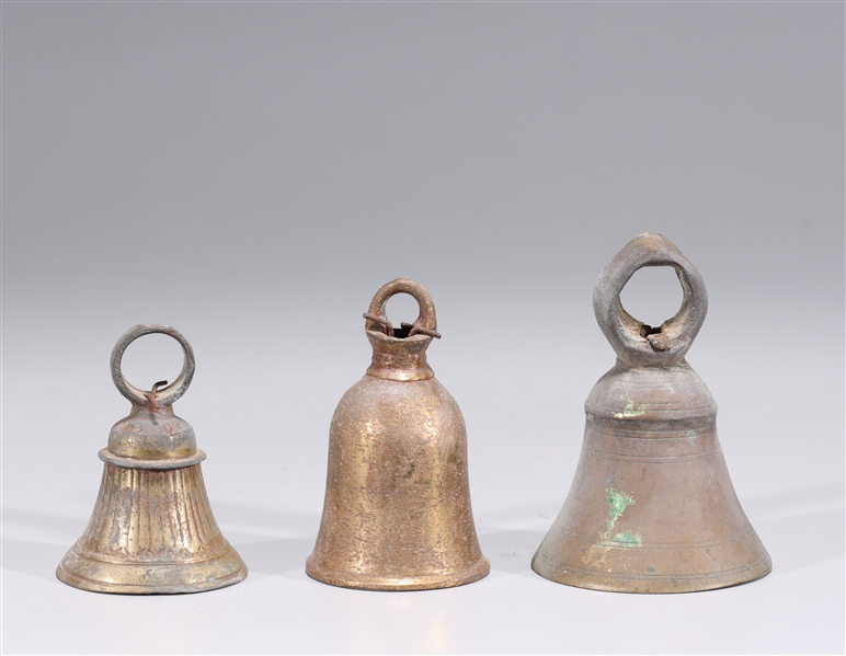 Group of three antique Indian bells 2ad60a