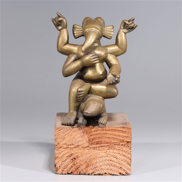 Antique Indian gilt Ganesha statue