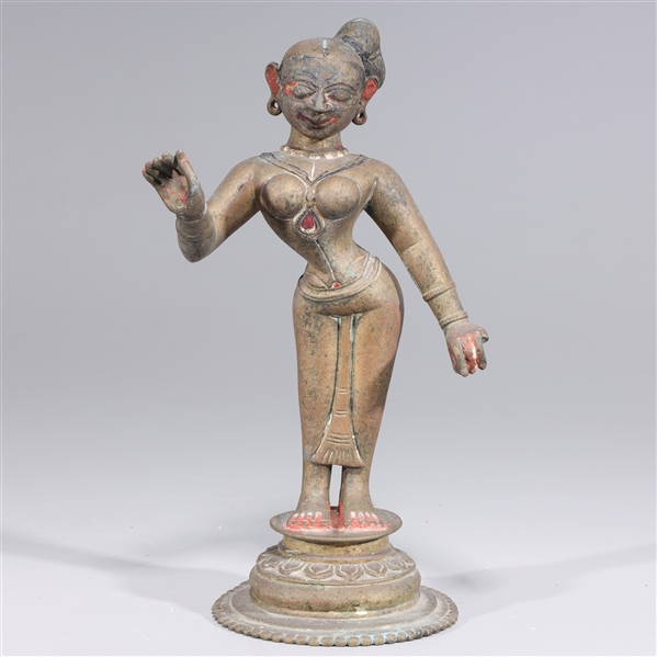 Antique Indian bronze dancing Radha