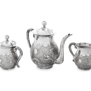 A Japanese Silver Three Piece Tea 2ad60e